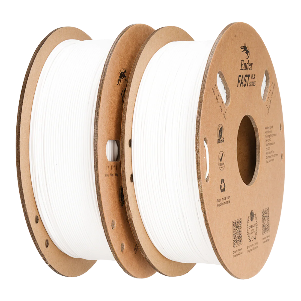 Ender fast PLA White plus White pack (2Kg) - 300mm/s