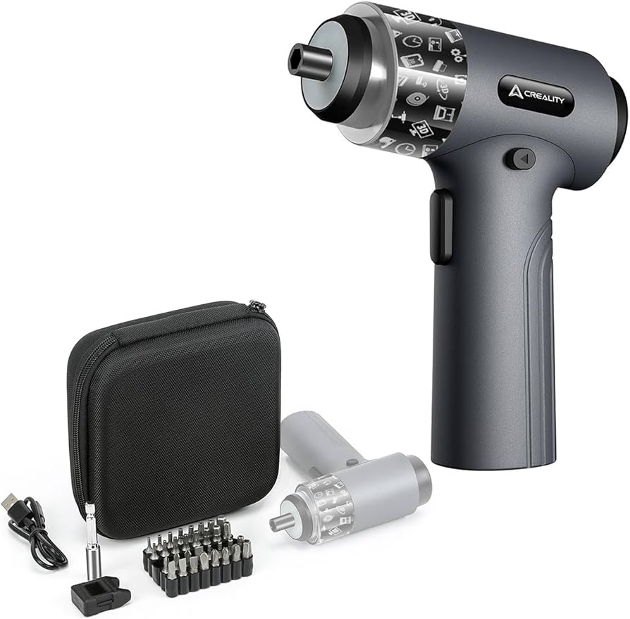 Creality Cordless Screwdriver Kit (Includes Case, Charge cable, 32 bits)