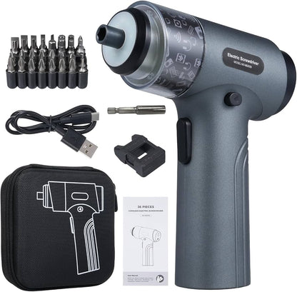 Creality Cordless Screwdriver Kit (Includes Case, Charge cable, 32 bits)