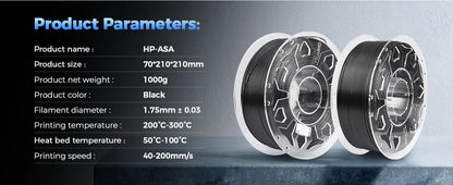HP ASA Filament Black 1Kg