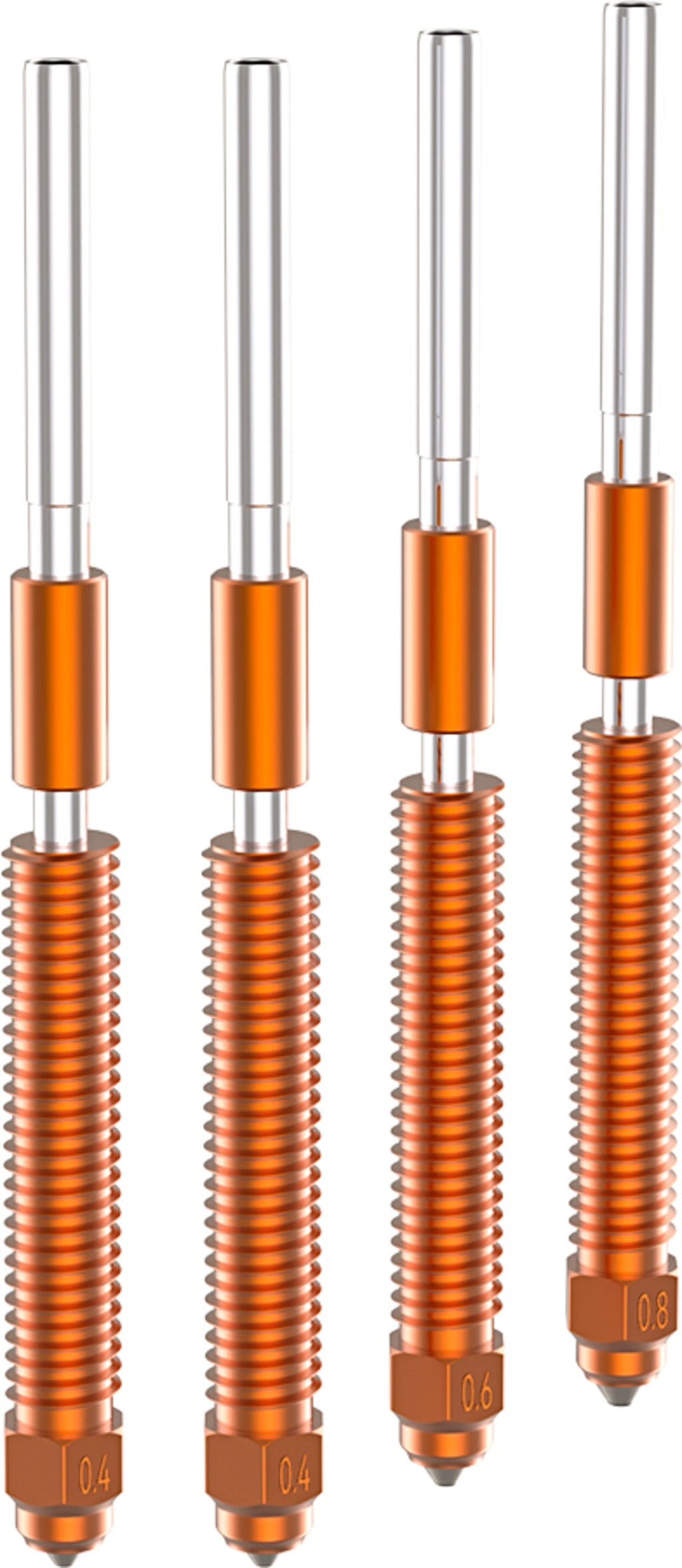 Unicorn K2Plus Quick-Swap Nozzle Kit -                                               2*0.4mm / 1*0.6mm/ 1*0.8mm